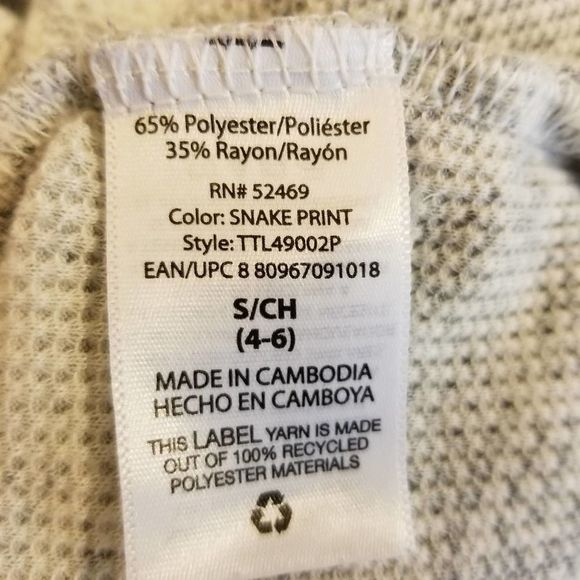 Time & Tru Gray Snakeskin Thermal Tee Size Small - Picture 9 of 9